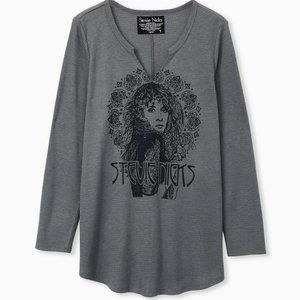 Stevie Nicks Grey Waffle Knit Long Sleeve Tee Licenced TORRID Size 3